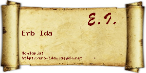 Erb Ida névjegykártya